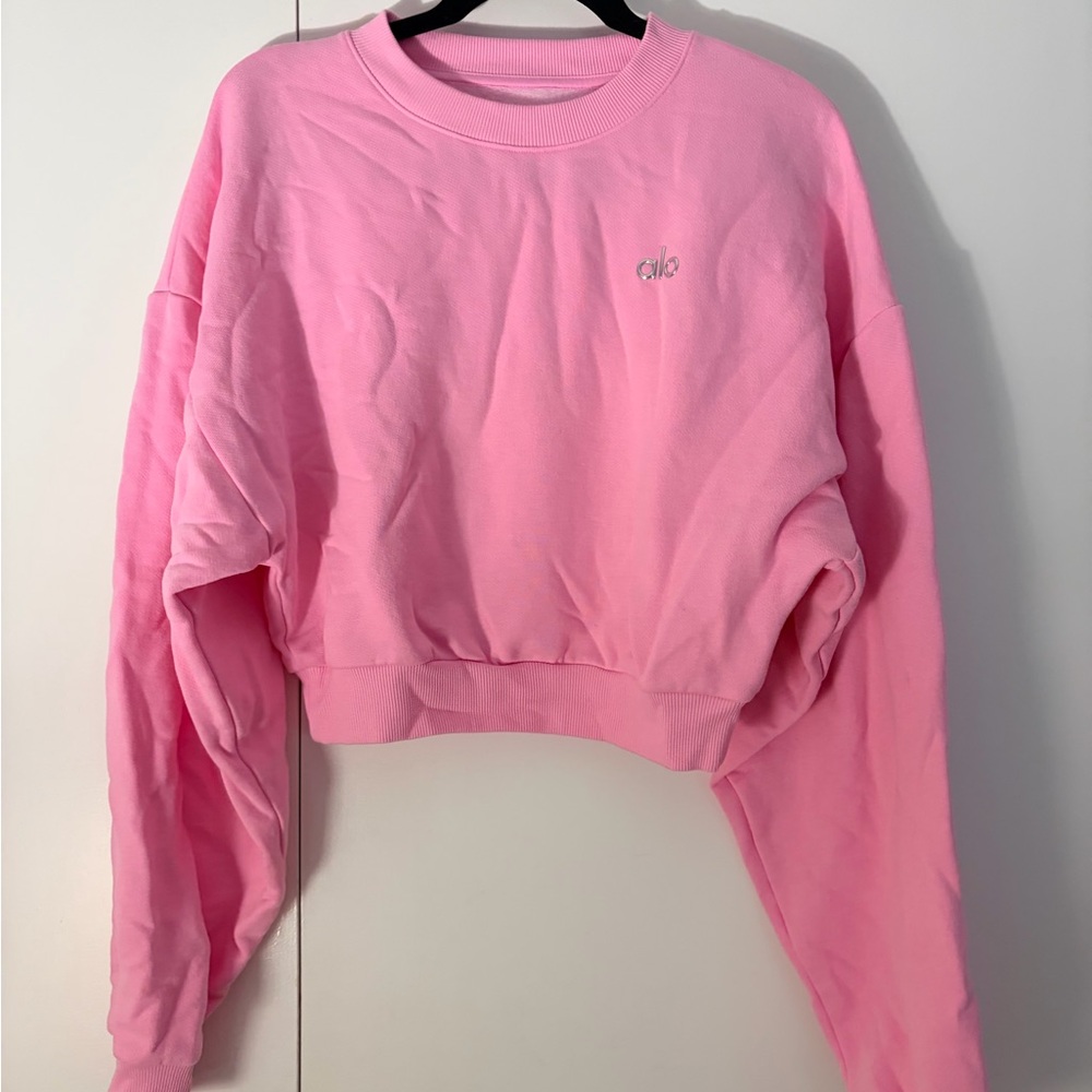 Alo Yoga Cropped Accolade in Sweet Pink